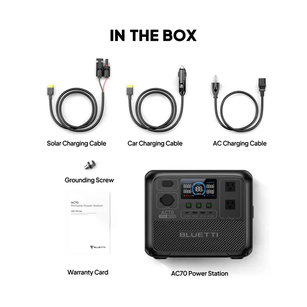BLUETTI AC70 1000W 768Wh Portable Power Station