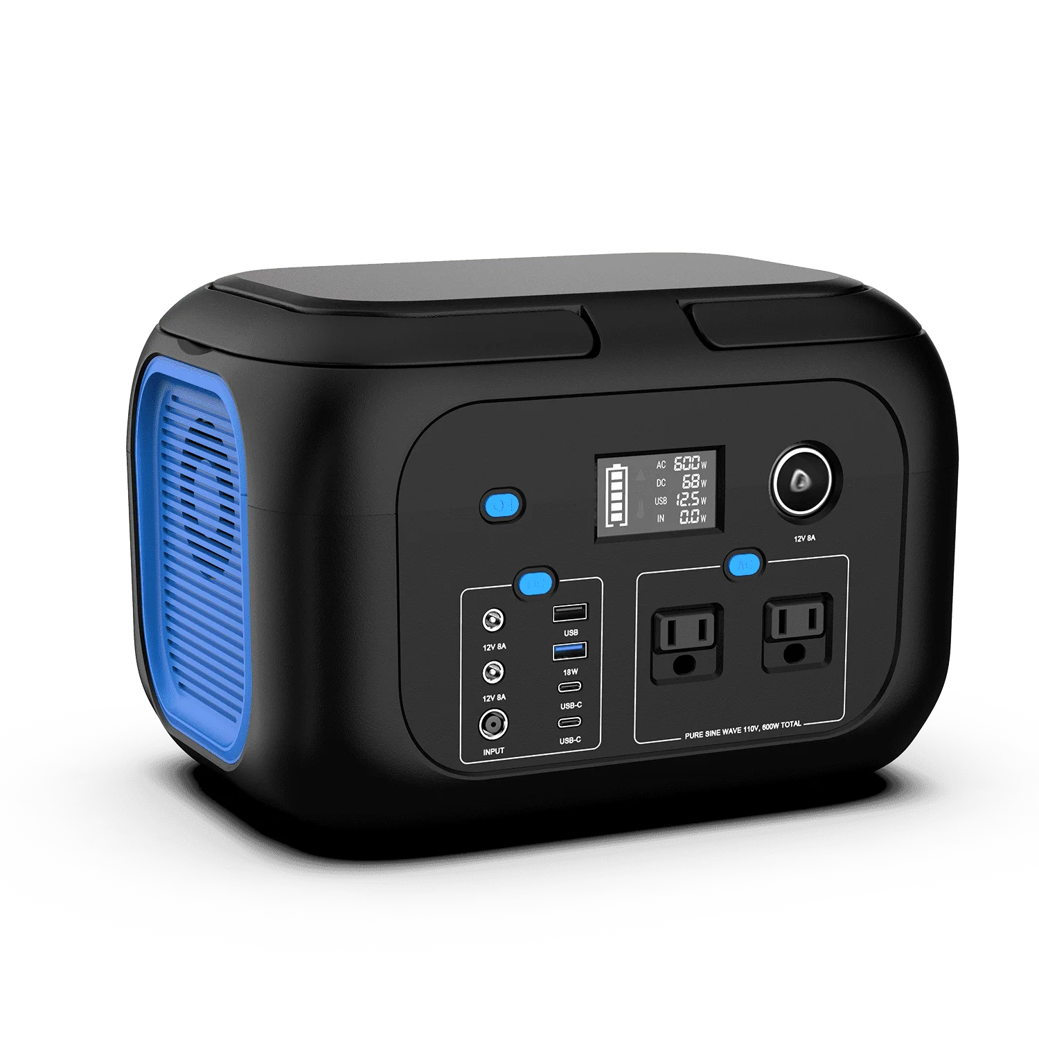 Portable Power Station 600W 296Wh/80000mAh