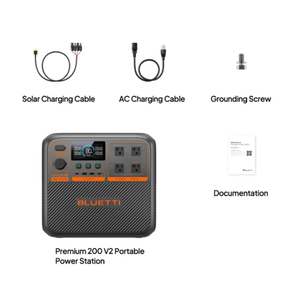BLUETTI Premium 200 V2 | 2700W 2073.6Wh Portable Power Station