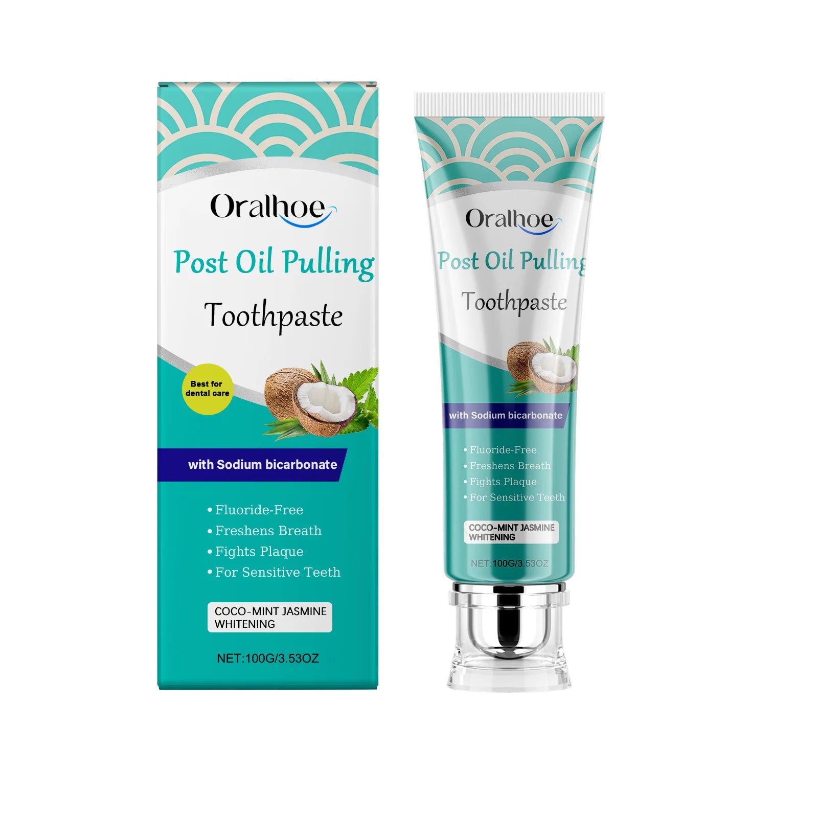 Oralhoe 100g Coconut Oil Whitening Tooth Toothpaste