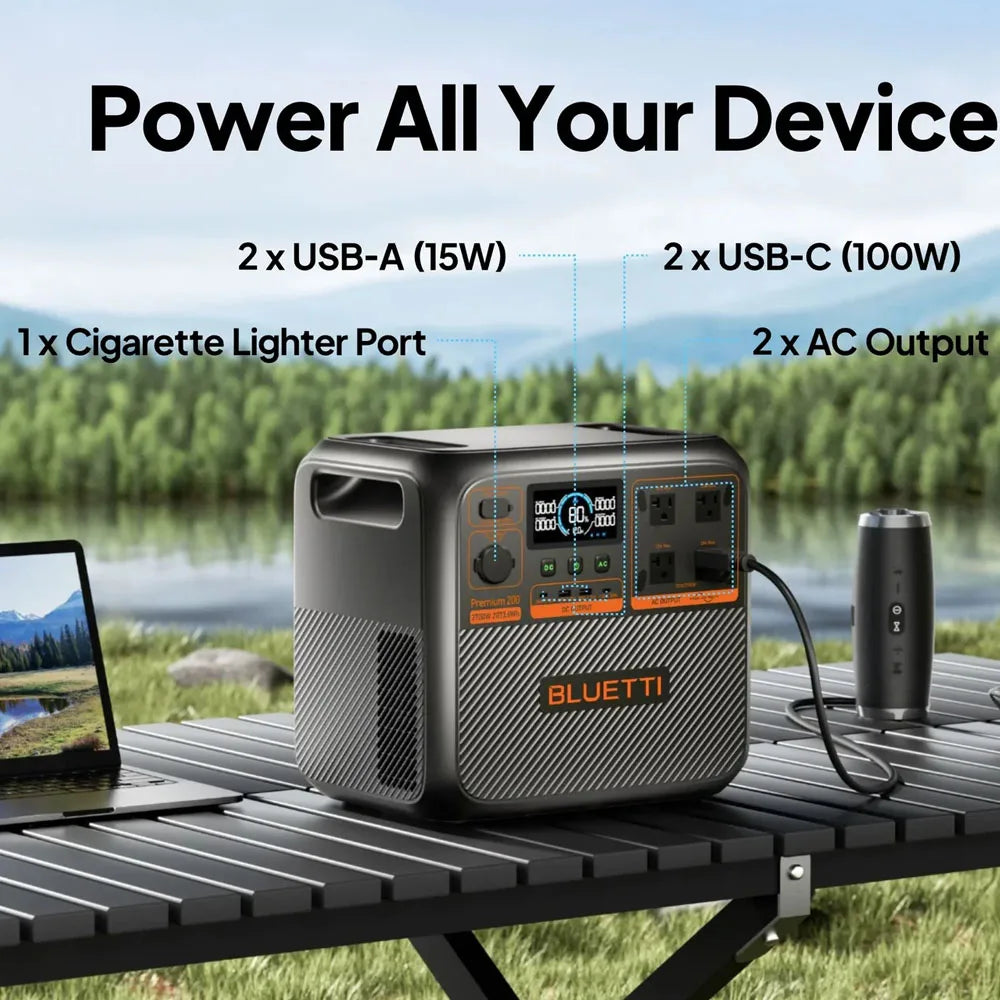 BLUETTI Premium 200 V2 | 2700W 2073.6Wh Portable Power Station