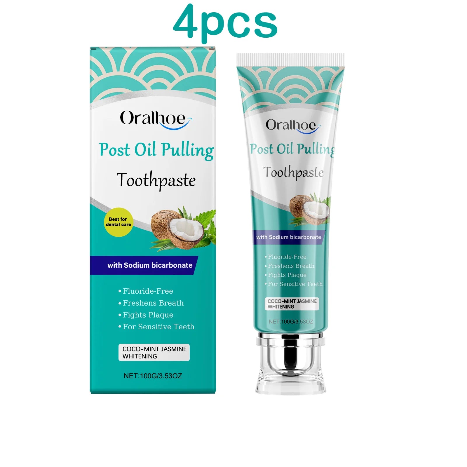 Oralhoe 100g Coconut Oil Whitening Tooth Toothpaste