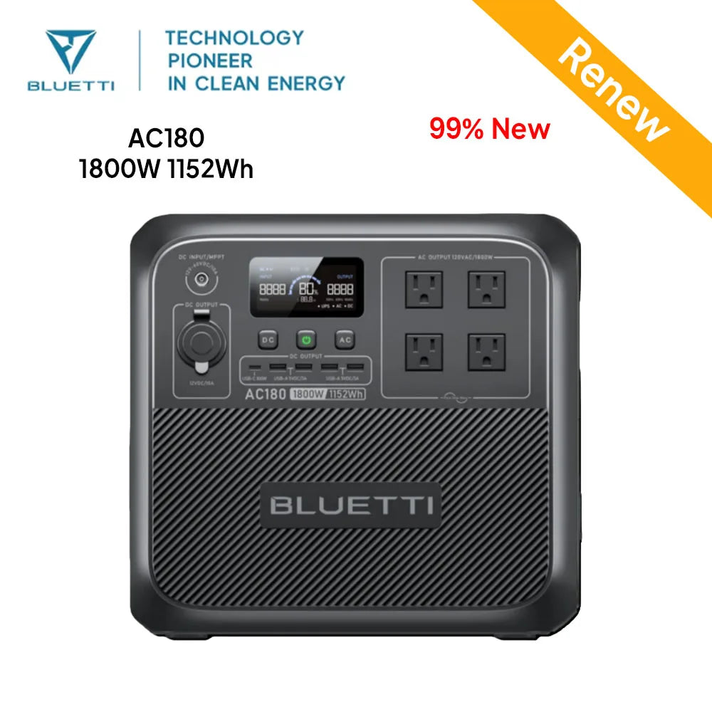 【RENEW】BLUETTI AC180 Solar Portable Power Station