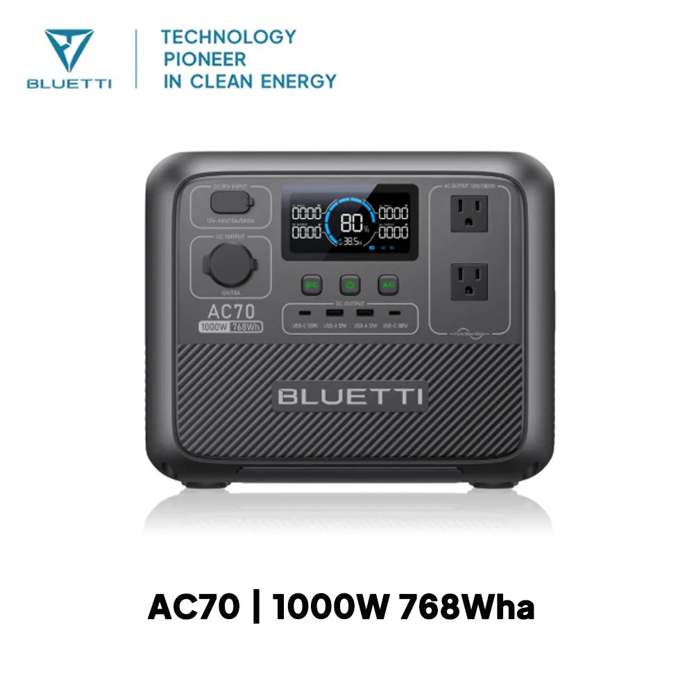 BLUETTI AC70 1000W 768Wh Portable Power Station