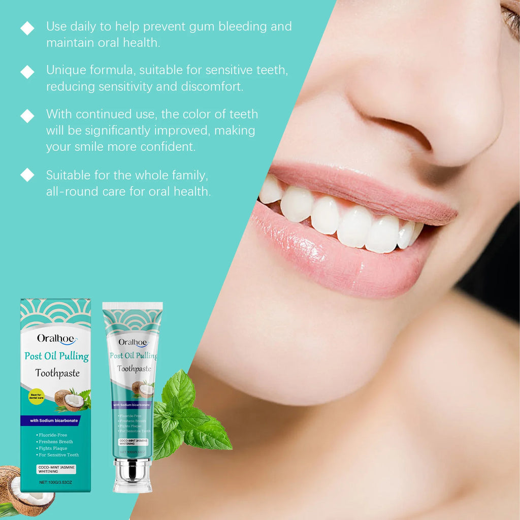 Oralhoe 100g Coconut Oil Whitening Tooth Toothpaste