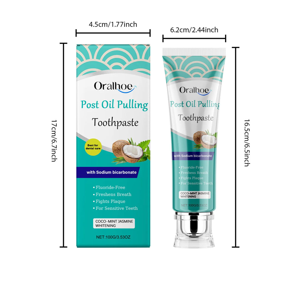 Oralhoe 100g Coconut Oil Whitening Tooth Toothpaste