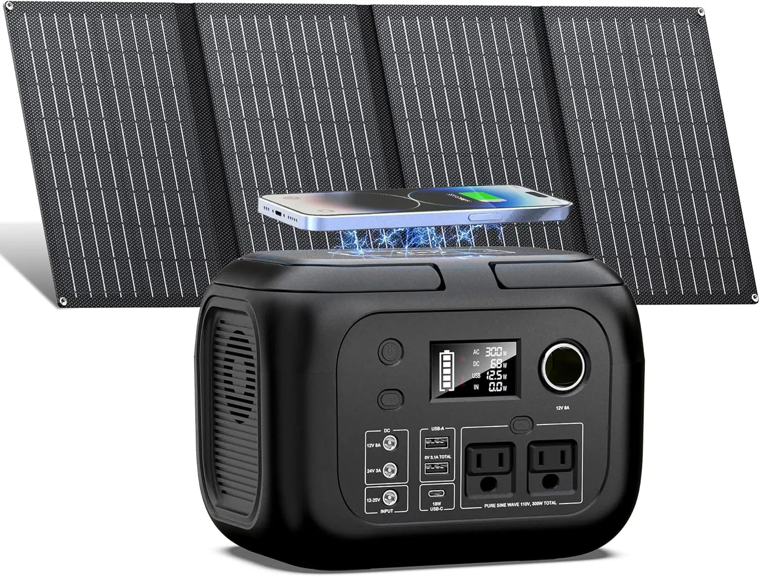 300W 260Wh Portable Power Station with Solar Panels
