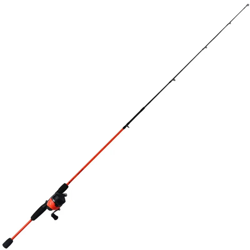 Wayfarer Fiberglass Spincast Fishing Rod and Reel Combo for Adults, 5' 6", Orange, 2 Pieces