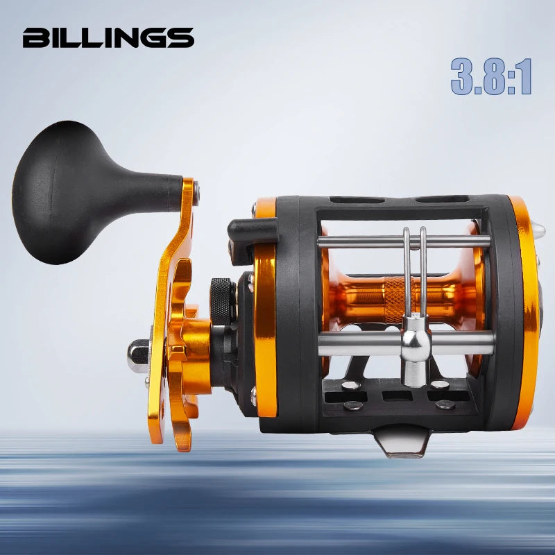 BILLINGS Trolling Drum Reel 33LB Max Drag 3.8:1 Gear Ratio