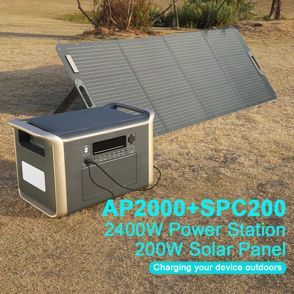 Camping Portable Power Station Solar Generator 1000W 2000W