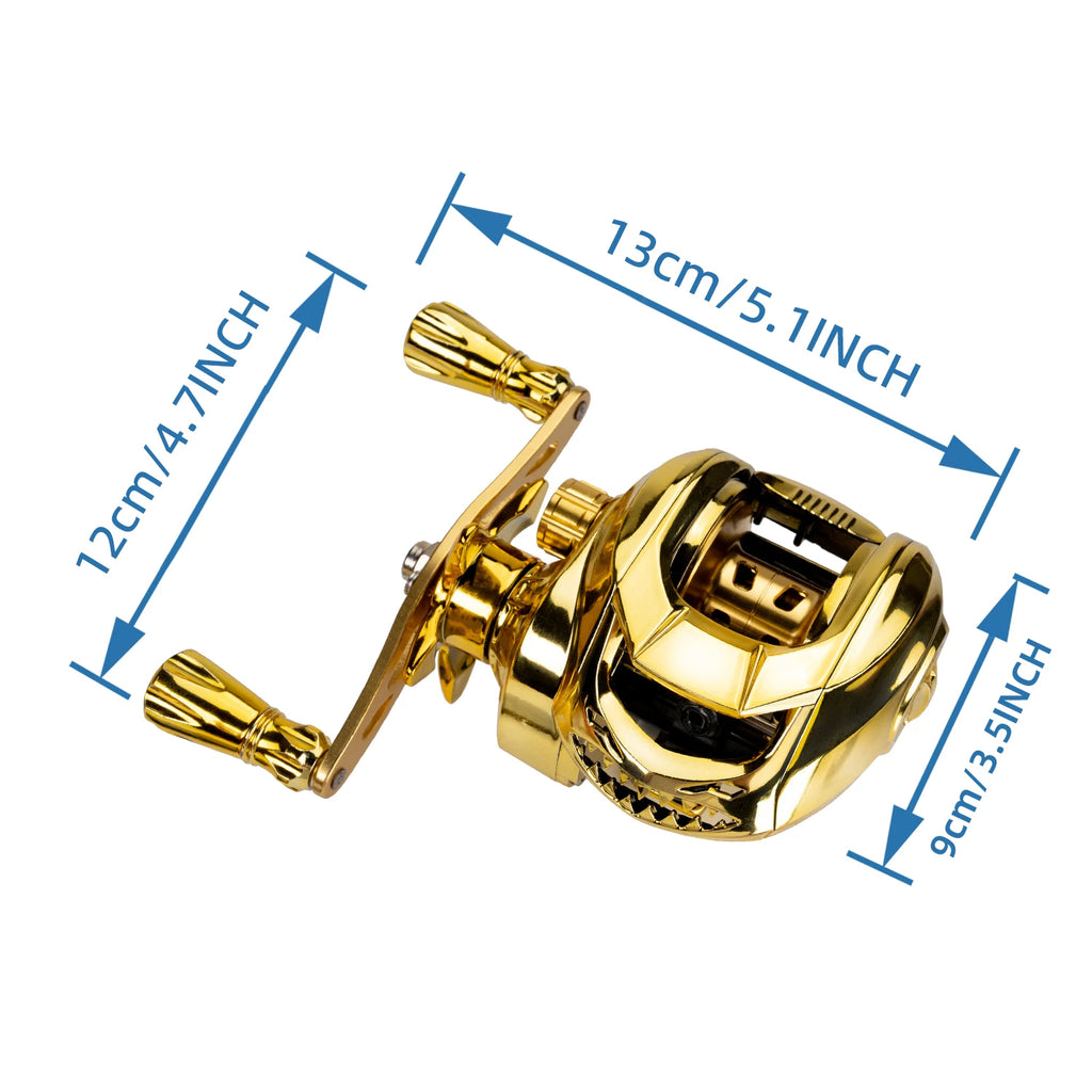 Ambidextrous Aluminum Alloy & Stainless Steel Baitcasting Fishing Reel