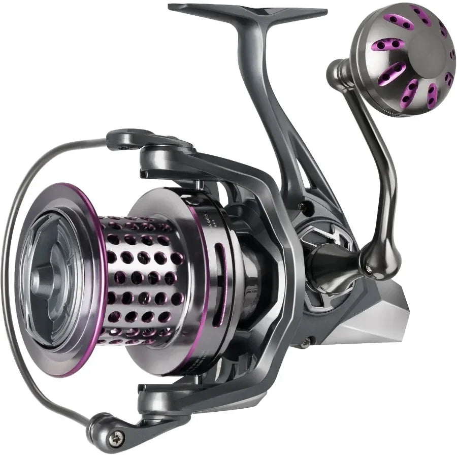 Saltwater Spinning Reel 10000 Surf Fishing Reels Saltwater13 +1 BB 45LB Max Drag Ultra Smooth Heavy Duty Reel with CNC Aluminum