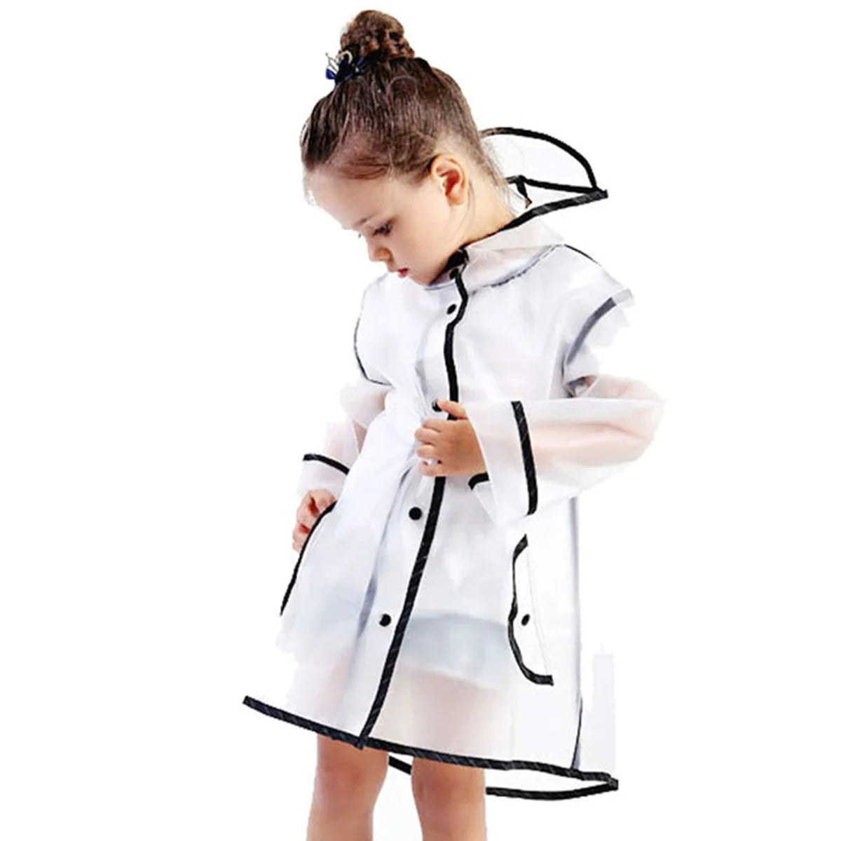 Kids Raincoat Waterproof Rain Poncho Clear