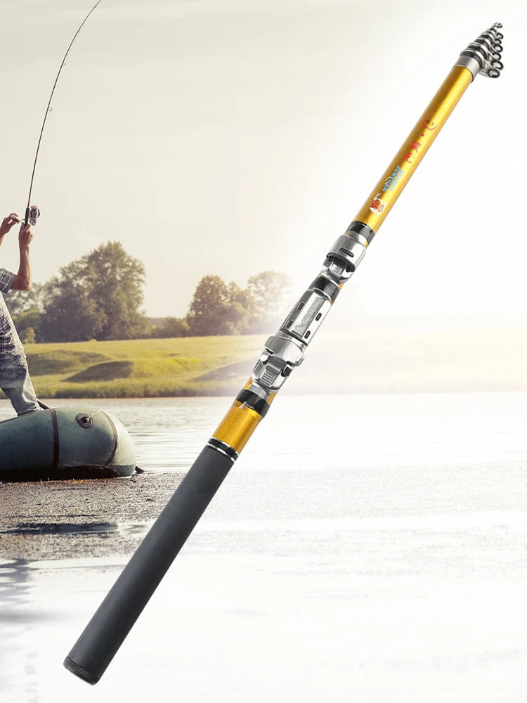 Carbon Telescopic Fishing Rod 1.5m 1.8m 2.1m Travel Raft Rod Pesca Fishing Pole