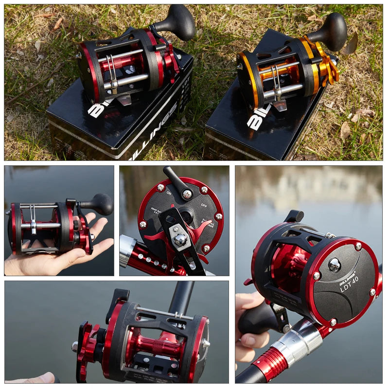 BILLINGS Trolling Drum Reel 33LB Max Drag 3.8:1 Gear Ratio Smooth Fresh Saltwater Fishing Reels for Sea Bass Catfish  Grouper Trout