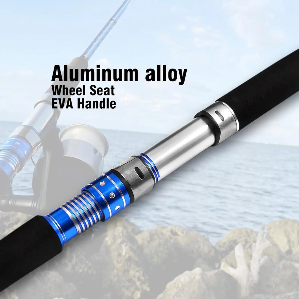 2-Piece 7ft Saltwater Spinning Fishing Rod Graphite Portable Travel Rod