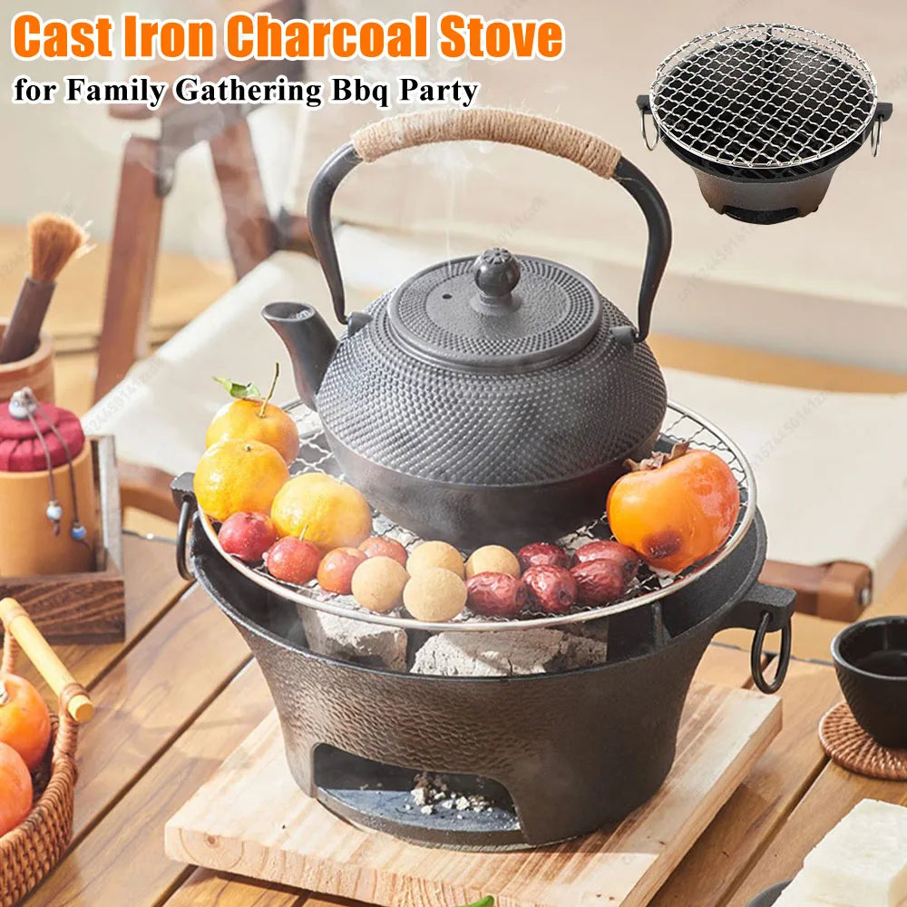 Stainless Steel Round Barbecue Grill Portable Camping