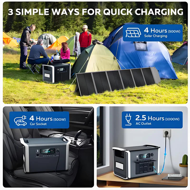 2048WH 2400W  640000mAh Portable Power Station