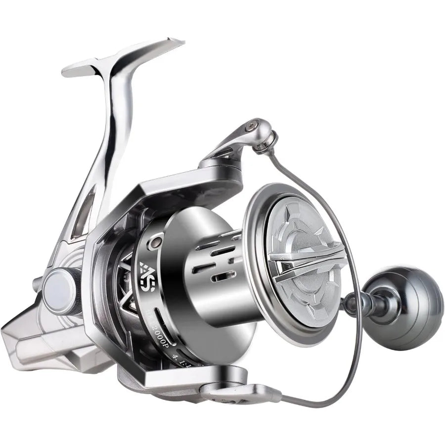 Spinning Reel 8000 10000 12000 Aluminum Frame Surf Fishing Reels Carbon Fiber 55LB Power Drag Heavy Long Casting Inshore Saltwa
