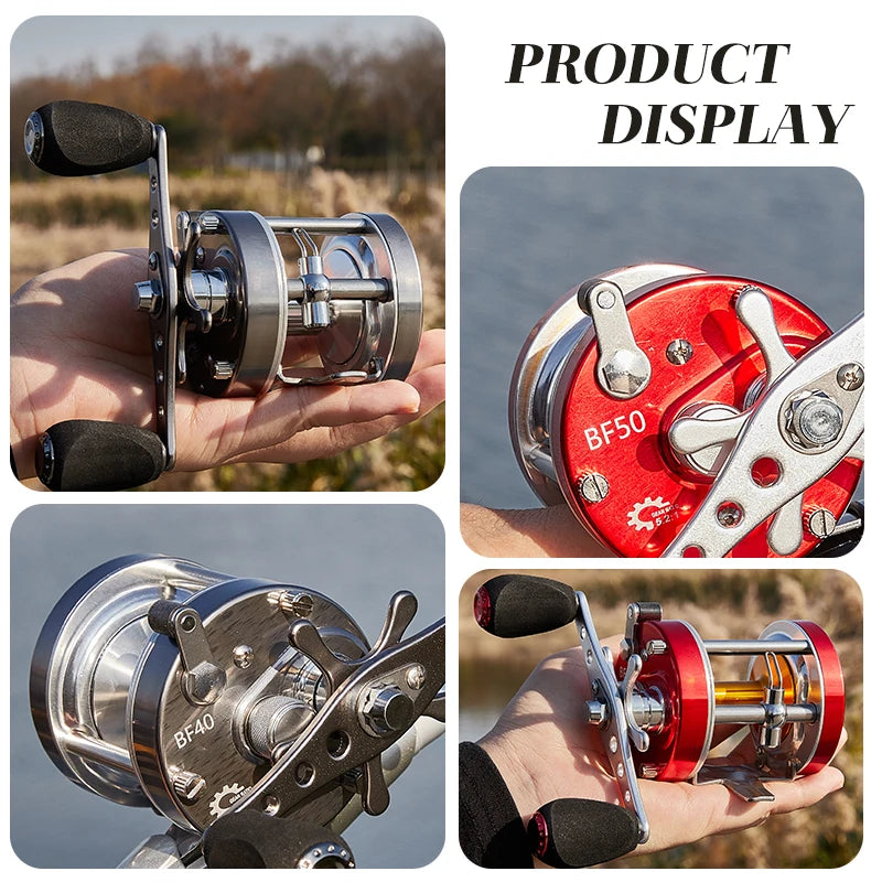 BILLINGS Trolling Drum Fishing Reels,20LB MaxDrag,4.2/5.2:1 GearRatio,CNC Aluminum Spool,6+1BB Smooth Right Hand Baitcaster Reel