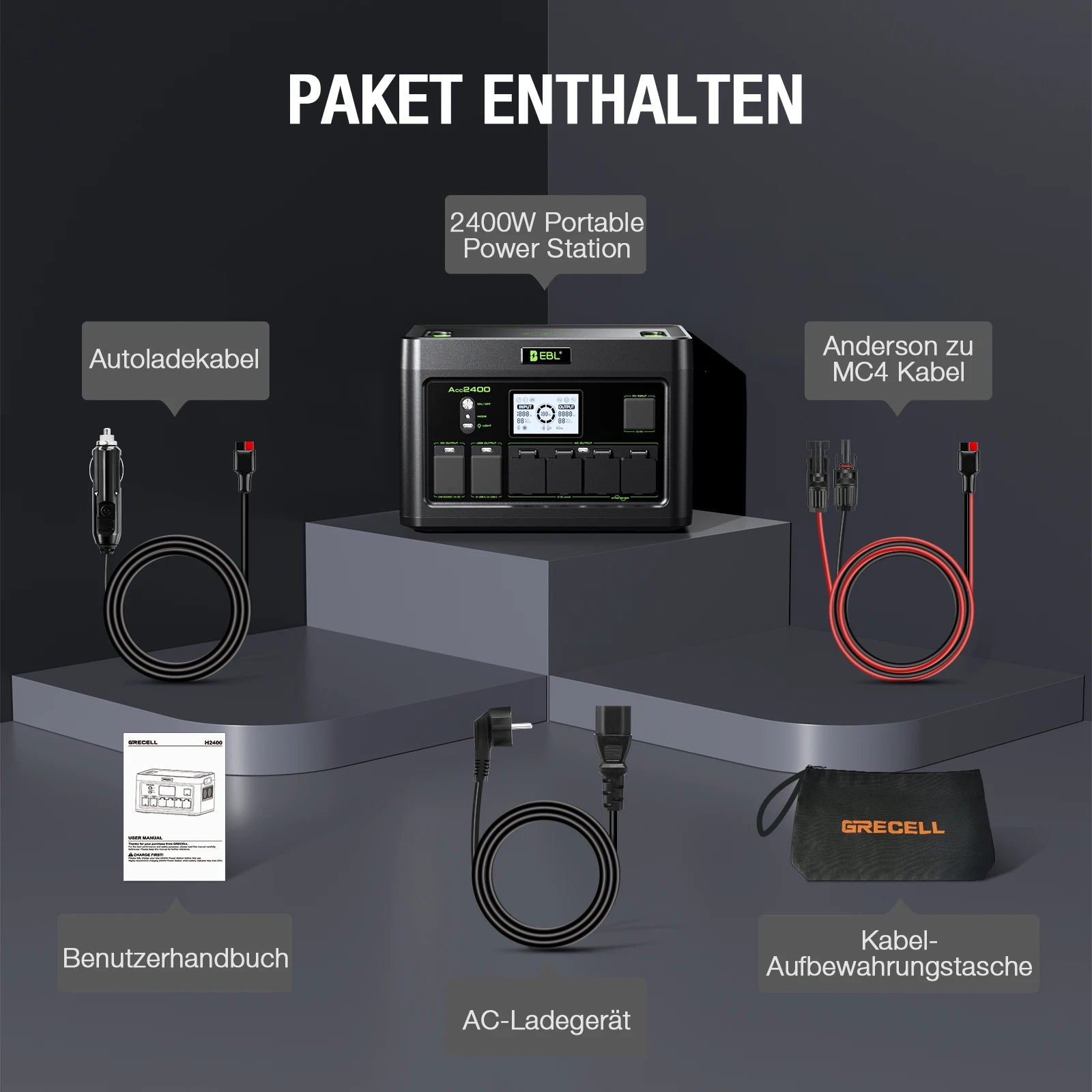 2400W Portable Power Station Generator 1843Wh Capacity