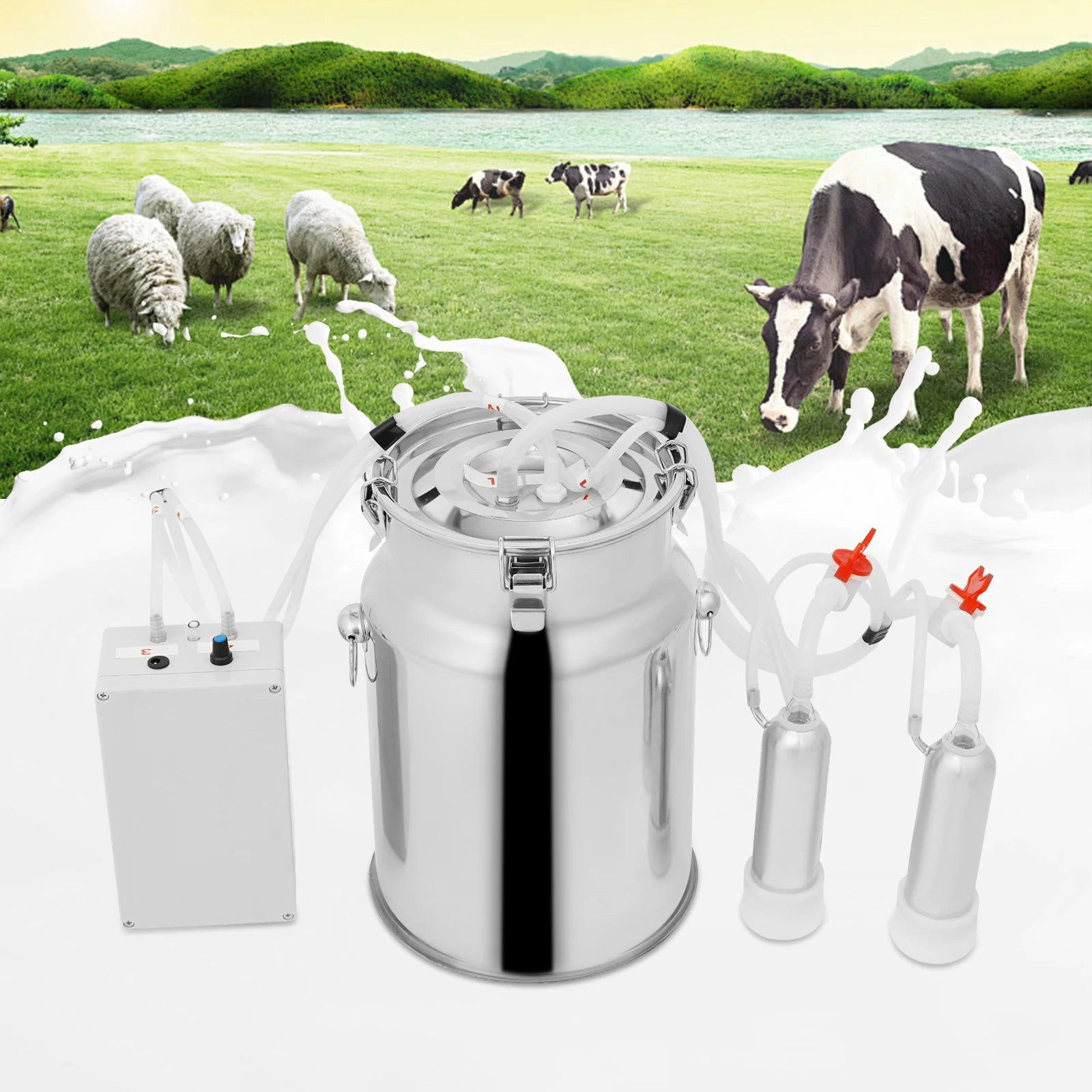 5L/10L Electric Cow Milking Machine  Vacuum Pump