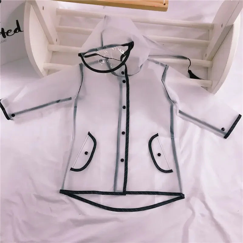 Kids Raincoat Waterproof Rain Poncho Clear