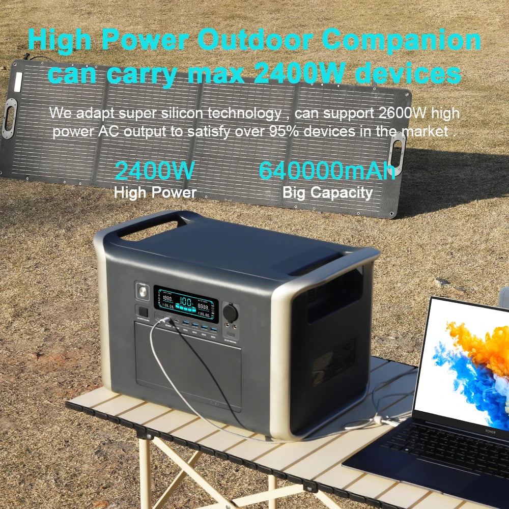 Camping Portable Power Station Solar Generator 1000W 2000W