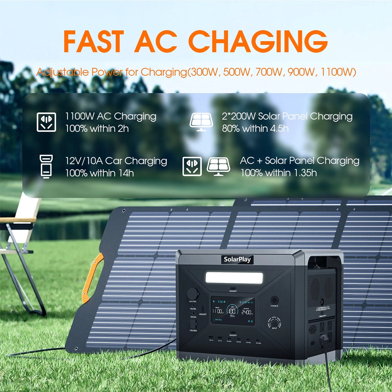 SOLARPLAY Q2501 Portable Power Station 2160WH
