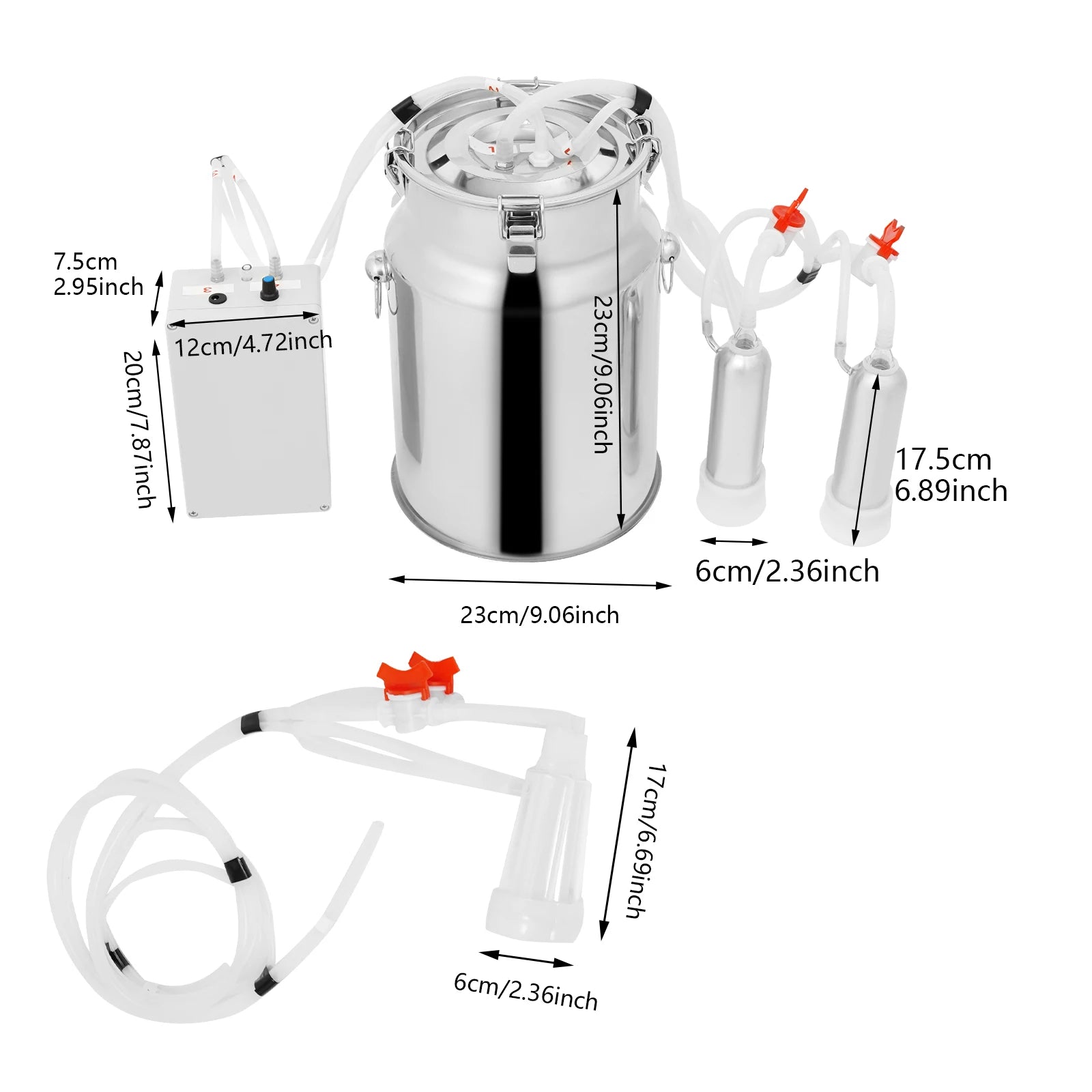 5L/10L Electric Cow Milking Machine  Vacuum Pump