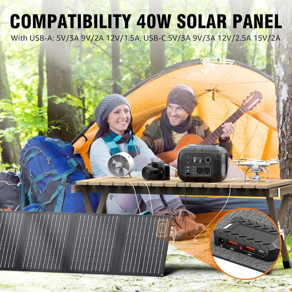 300W 260Wh Portable Power Station with Solar Panels