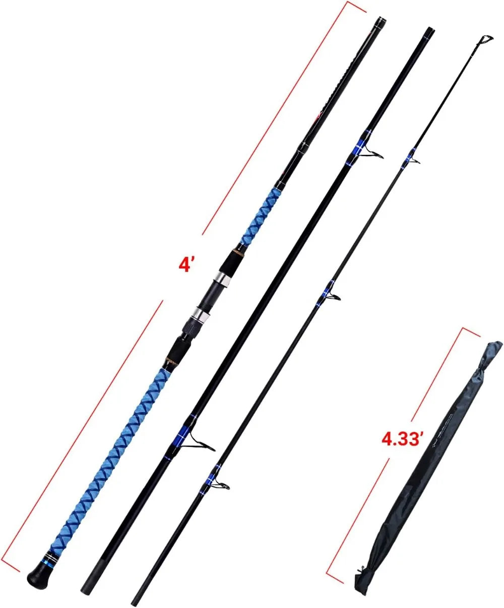 Carbon Fiber Surf Spinning Fishing Rod 2/3/4 Piece 9-15ft Travel Rod