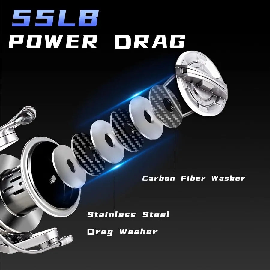 Spinning Reel 8000 10000 12000 Aluminum Frame Surf Fishing