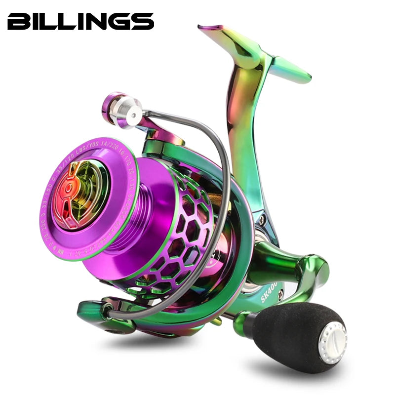 BILLINGS Spinning Reel 22LB Max Drag 14+1BB 5.0:1/4.7:1 Gear Ratio CNC Metal Spool Fishing Reels Wheel For Freshwater Saltwater