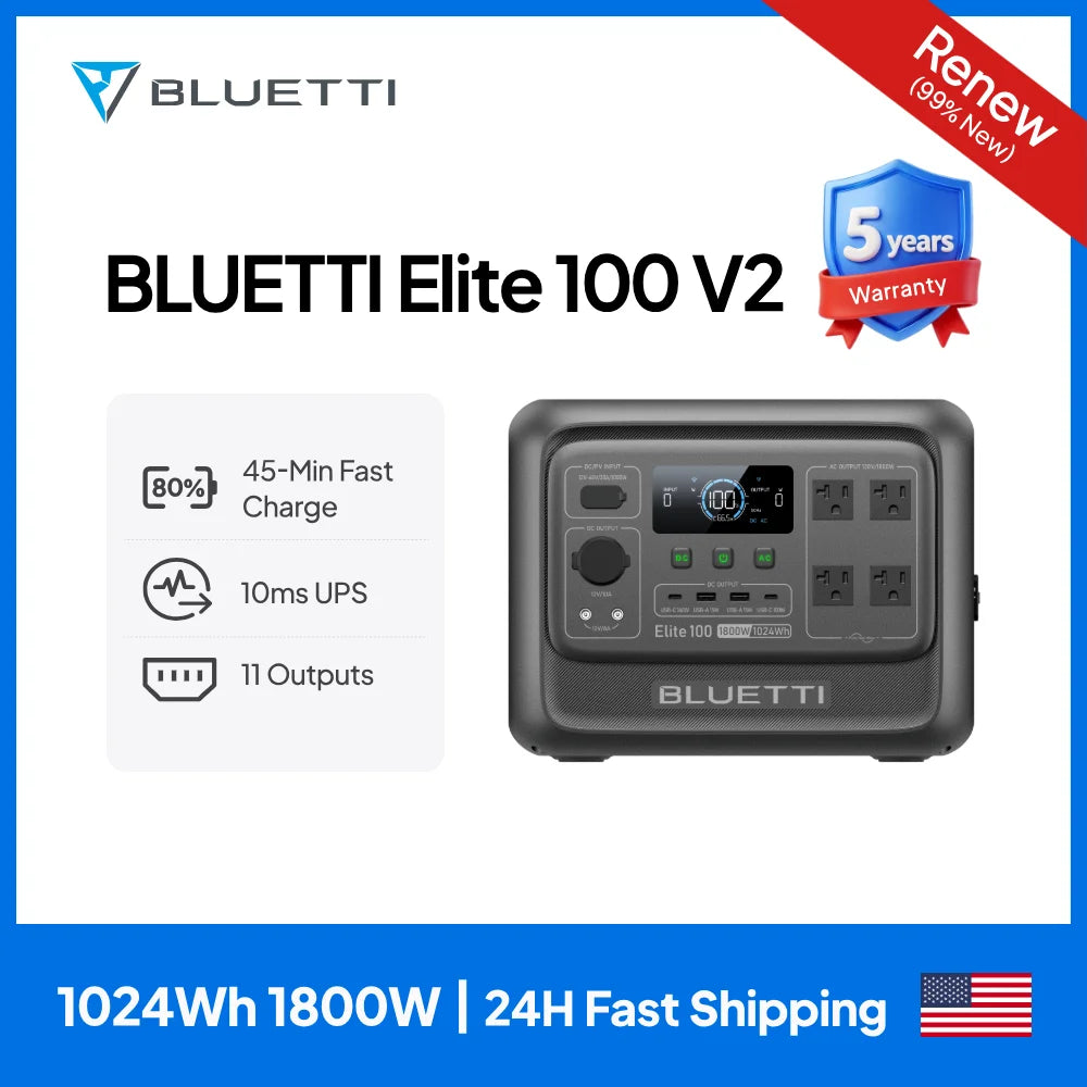 BLUETTI Elite 100 V2 Portable Power Station 1800W 1024Wh