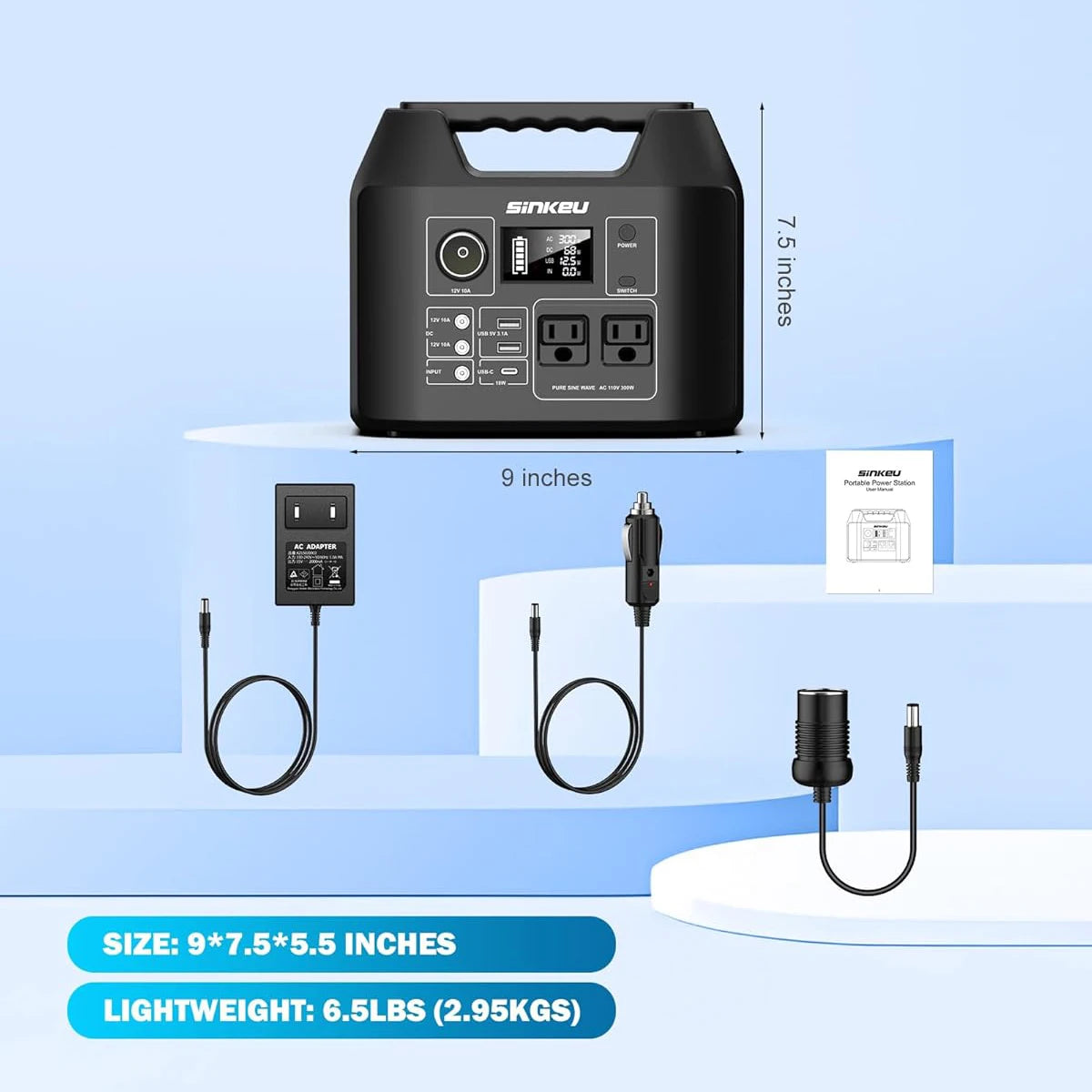 Power Station 300W/150W Solar Generator Power Bank