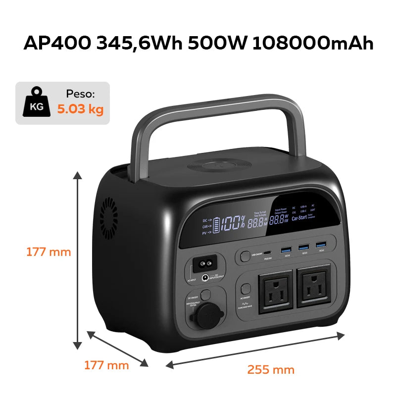 CTOLITY AP400 500W Portable Power Station 345.6Wh