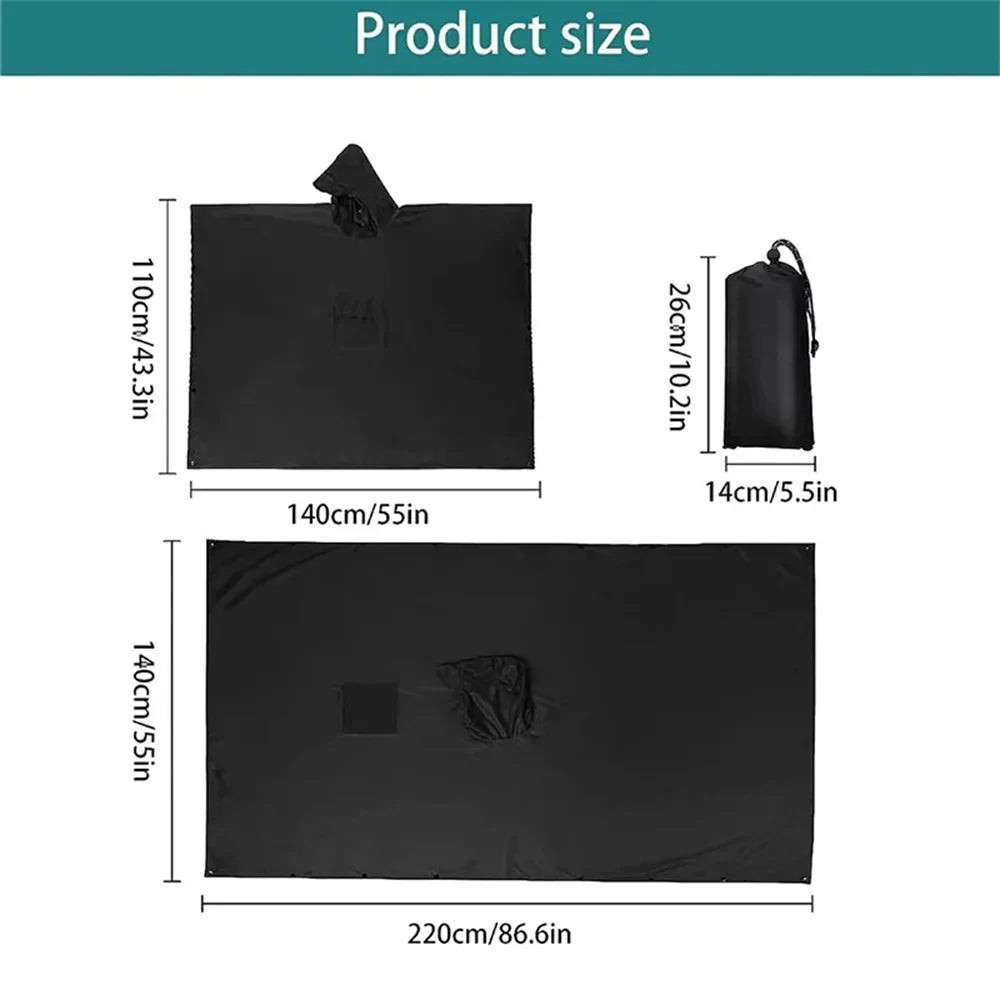 3 In 1 Outdoor Military Raincoat Poncho With Hood