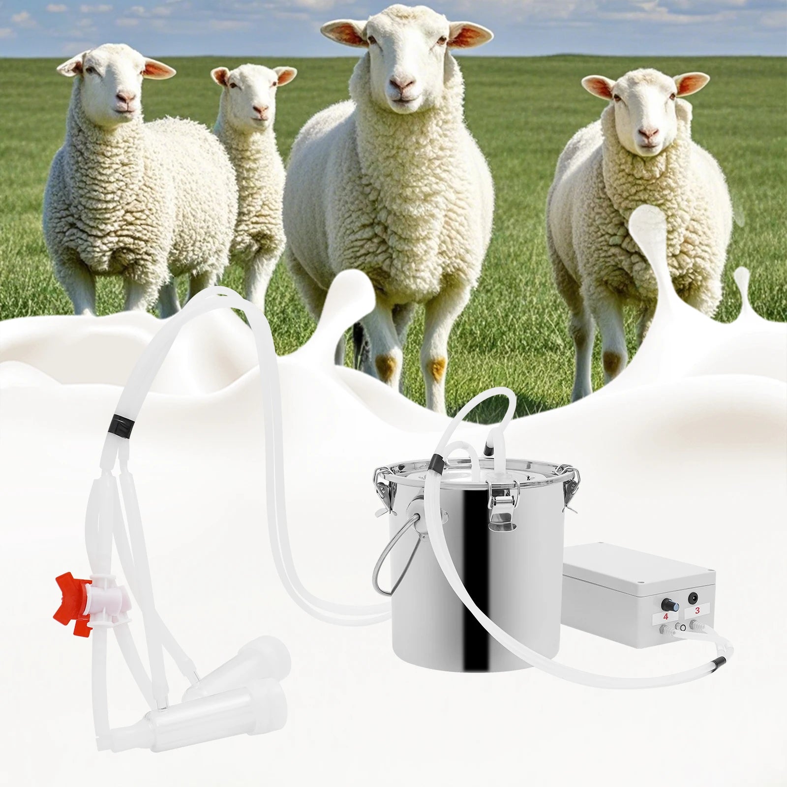 5L/10L Electric Cow Milking Machine  Vacuum Pump