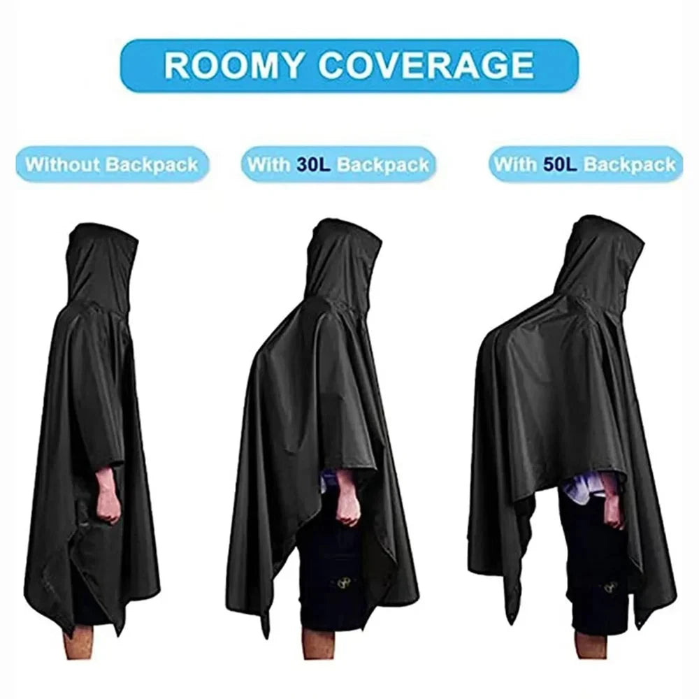 3 In 1 Outdoor Military Raincoat Poncho With Hood