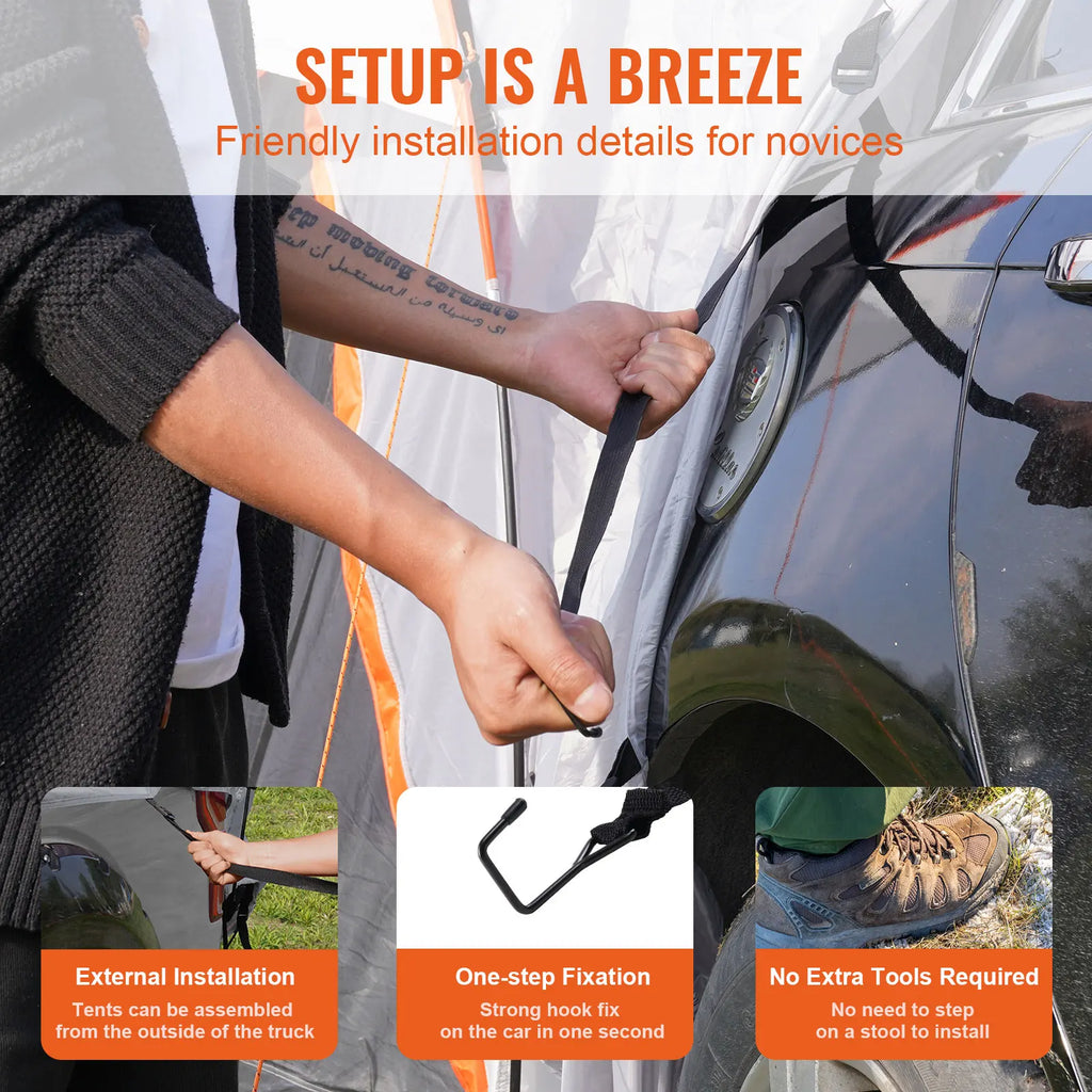 SucceBuy SUV Camping Tent 8'-8' SUV Tent Attachment
