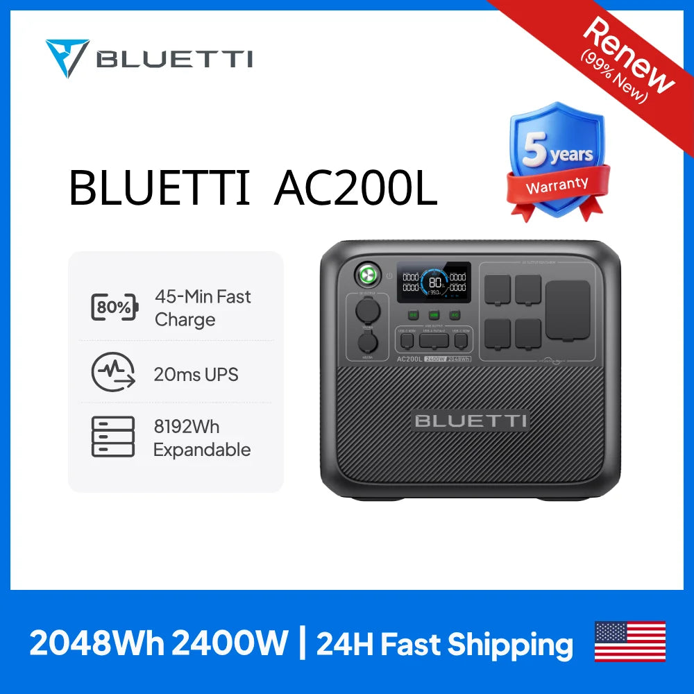 BLUETTI AC200L 2048Wh 2400W Portable Power Station