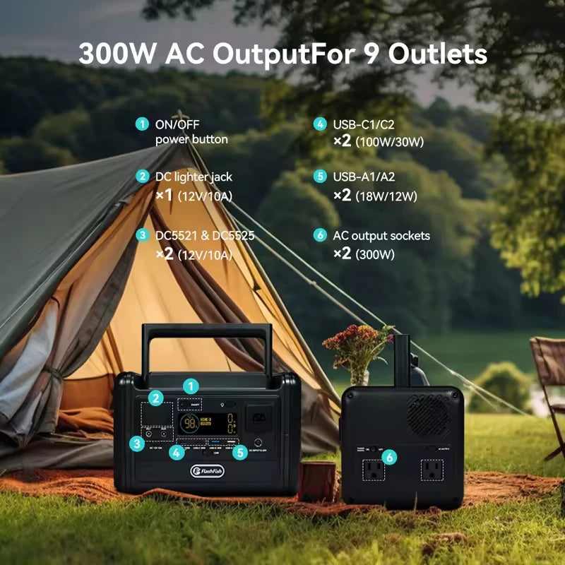 Flashfish T300PRO Portable Power Station  Solar Generator