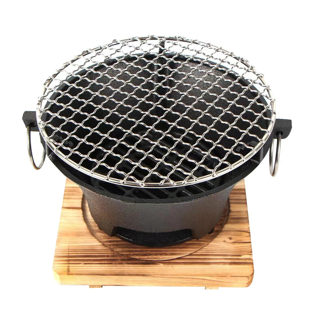 Stainless Steel Round Barbecue Grill Portable Camping