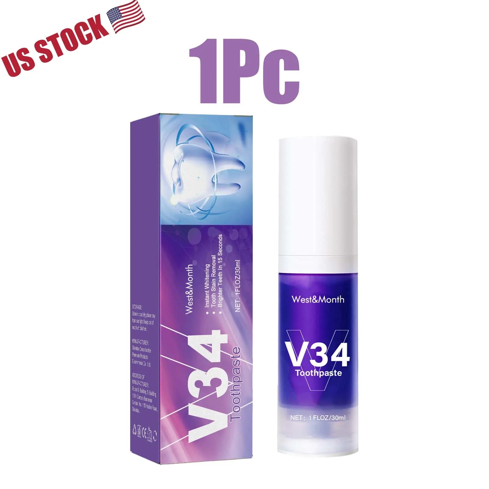 V34 Teeth Whitening Mousse Toothpaste Dental Care