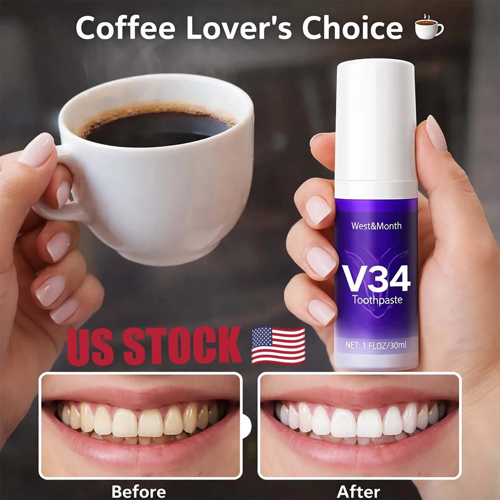 V34 Teeth Whitening Mousse Toothpaste Dental Care