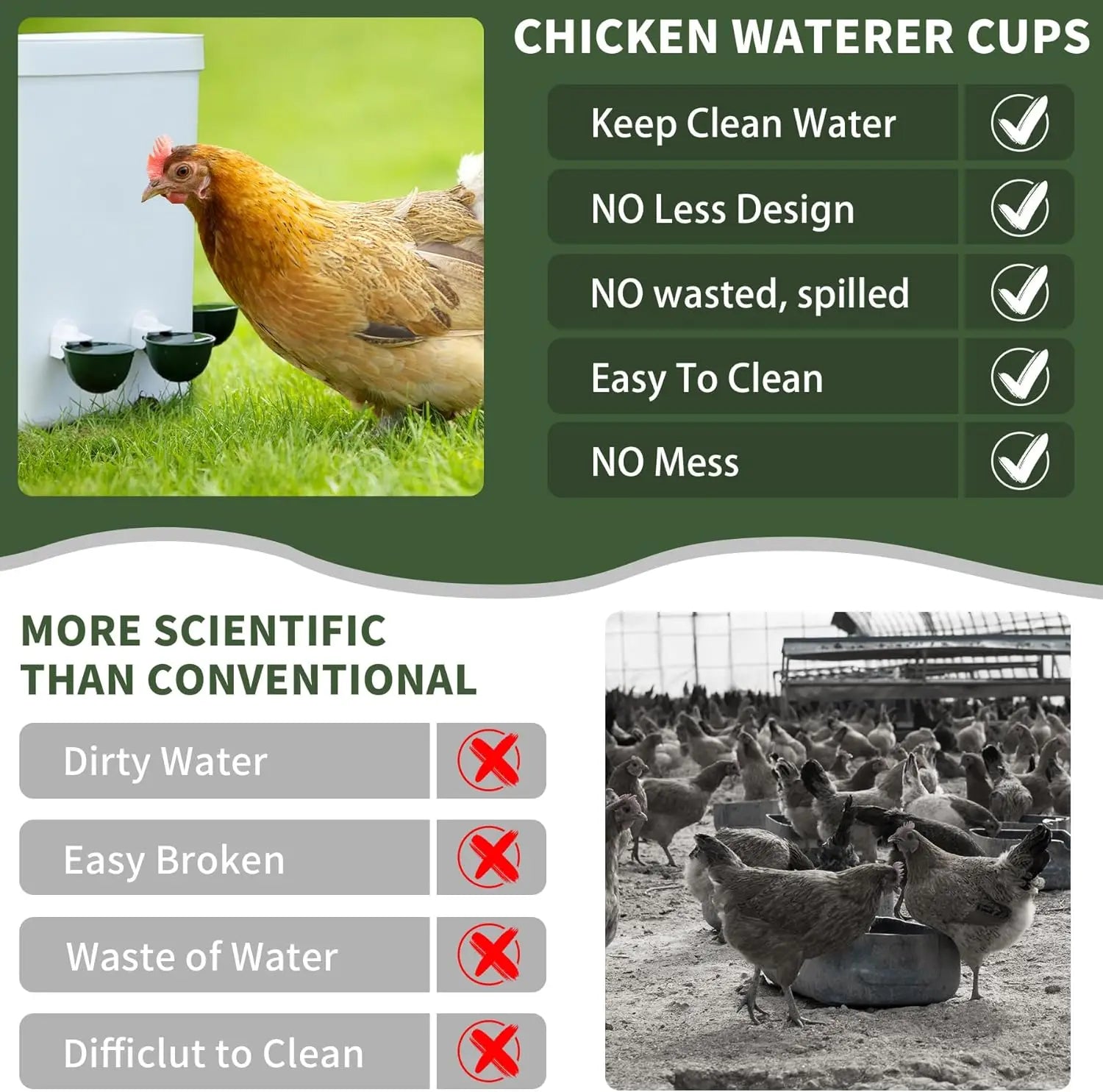 12 Pack Automatic Chicken Water Cups