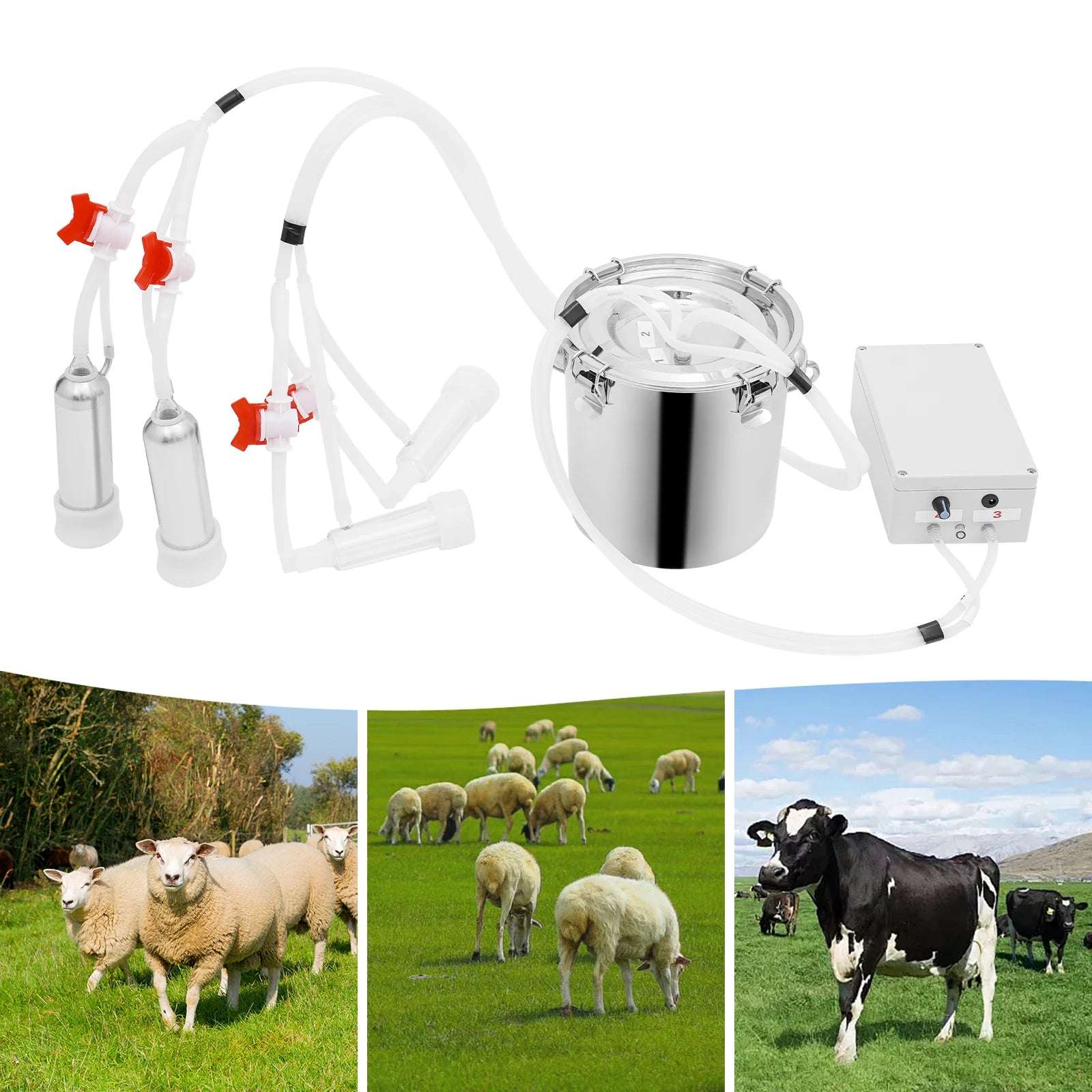5L/10L Electric Cow Milking Machine  Vacuum Pump