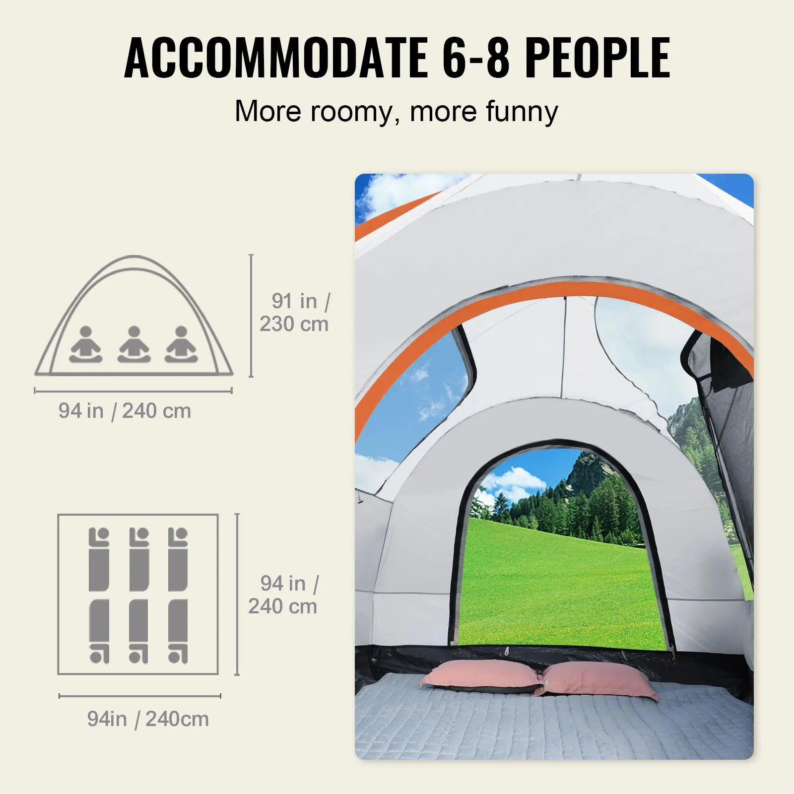 SucceBuy SUV Camping Tent 8'-8' SUV Tent Attachment