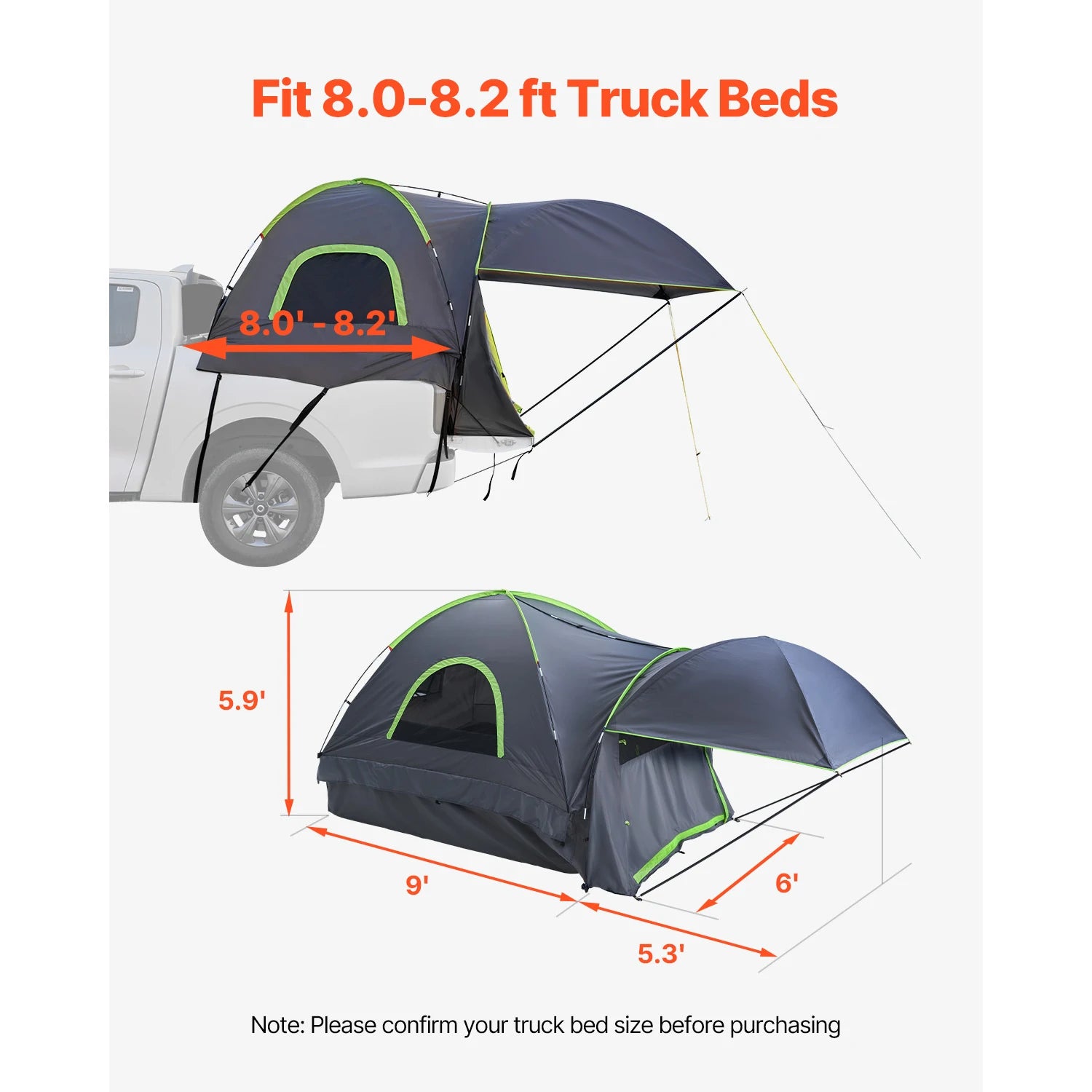 SucceBuy Pickup Truck Tent for Camping Waterproof